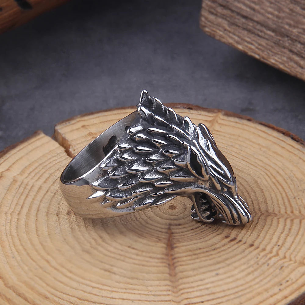 1PC New Gothic Snake Animals Ring For Men Vintage Punk Hiphop Black Mamba Cross Dragon Head Tiger Skeleton Male Ring Jewelry