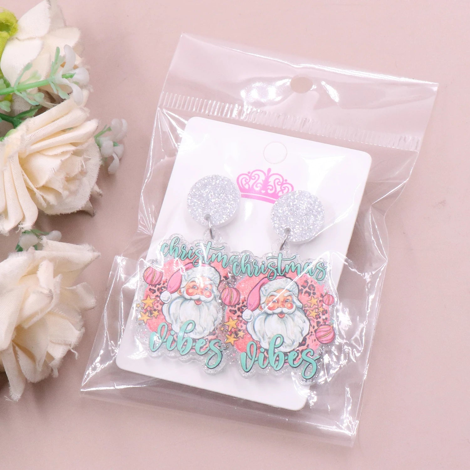 1pair New product CN Drop santa TRENDY christmas Acrylic earrings Jewelry for women