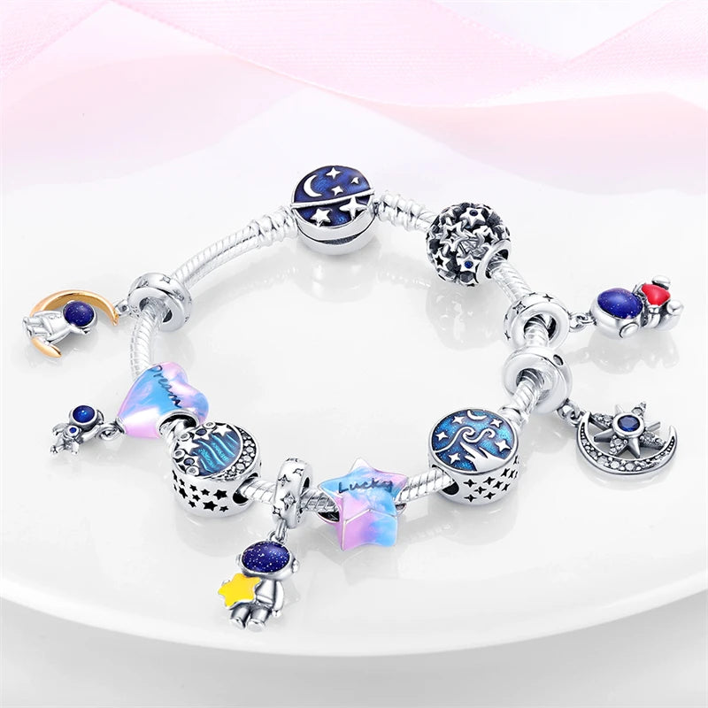 Charms Fit Pandora Original Bracelet Real s925 Sterling Silver Beads Luminou Pendants Firefly Ocean Series Dangle Fine Jewelry