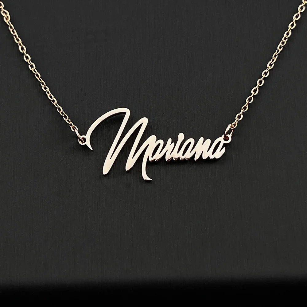 Custom Name Necklace for women Gold Color Stainless Steel Personized Letter Choker