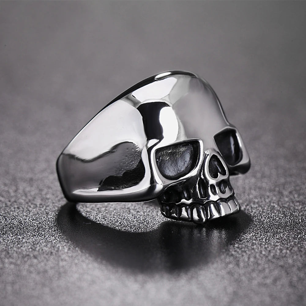 Punk Hochglanzpolierter Edelstahl Piraten-Totenkopf-Ring Für Männer Frauen Gothic Vintage Totenkopf Ringe Modeschmuck Geschenk Dropshipping