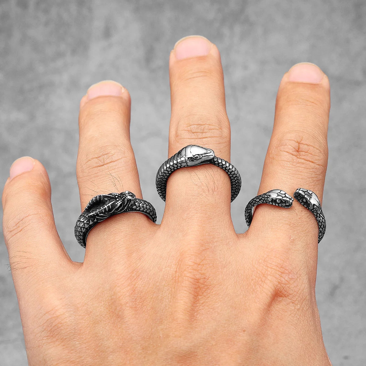 Snake Ouroboros Stainless Steel Rings