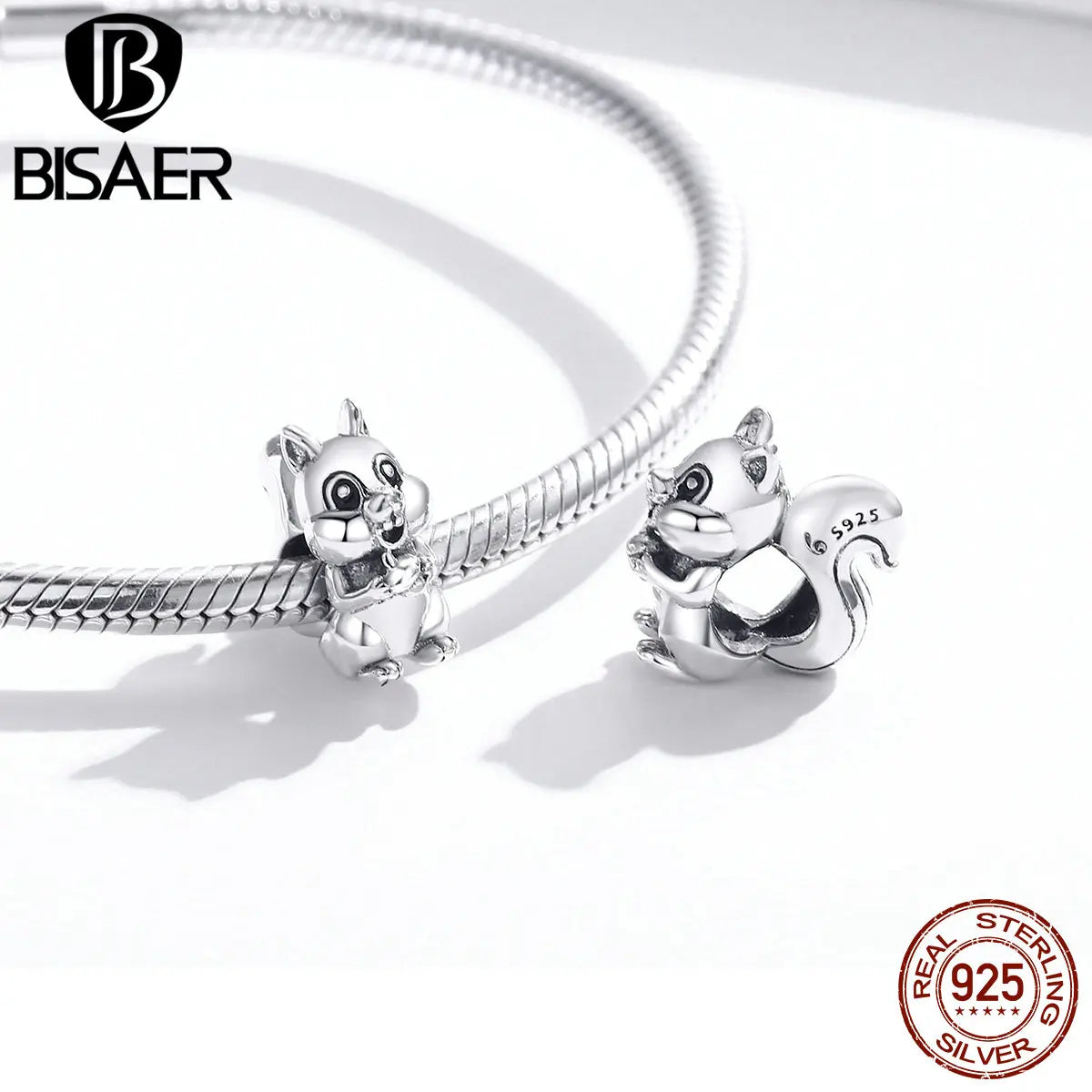 BISAER 925 Sterling Silber Tier Charms Perlen Giraffe Zebra Einhorn Koala Anhänger für Frauen DIY Armbänder Halskette Edlen Schmuck