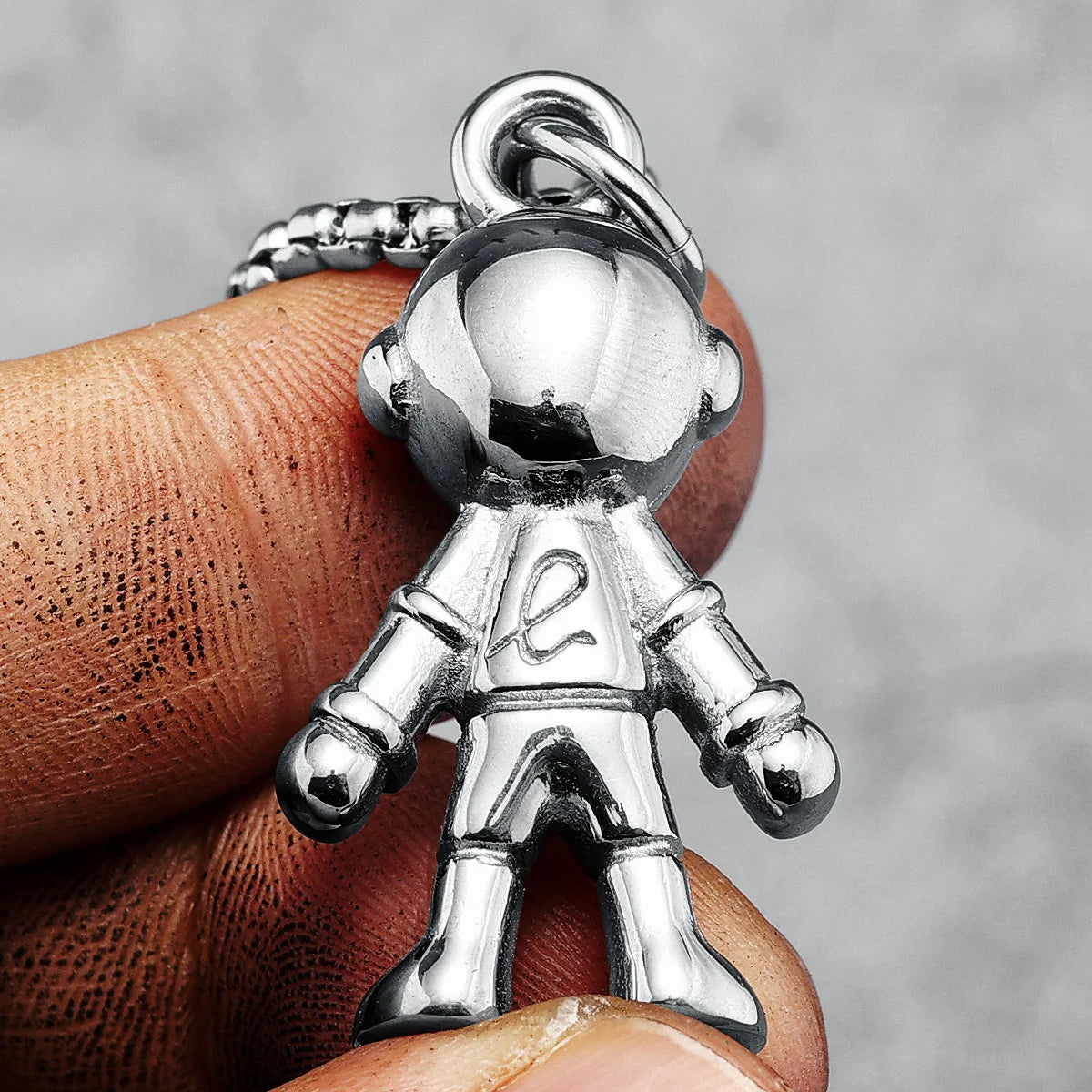 Simple Astronaut Necklaces Stainless Steel Men Trendy Hip Hop Rap Pendant Chain Party for Friend Male Jewelry Gift Dropshipping