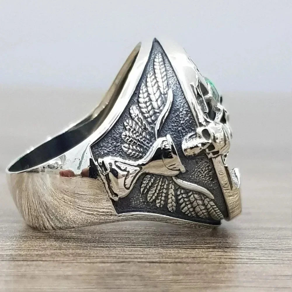 Silber Farbe Weiblichen Ring Memento Mori Schädel Kopf Ring Männer Ring Schmuck Zubehör Anillo Acero Inoxidable Mujer Кольцо Женское