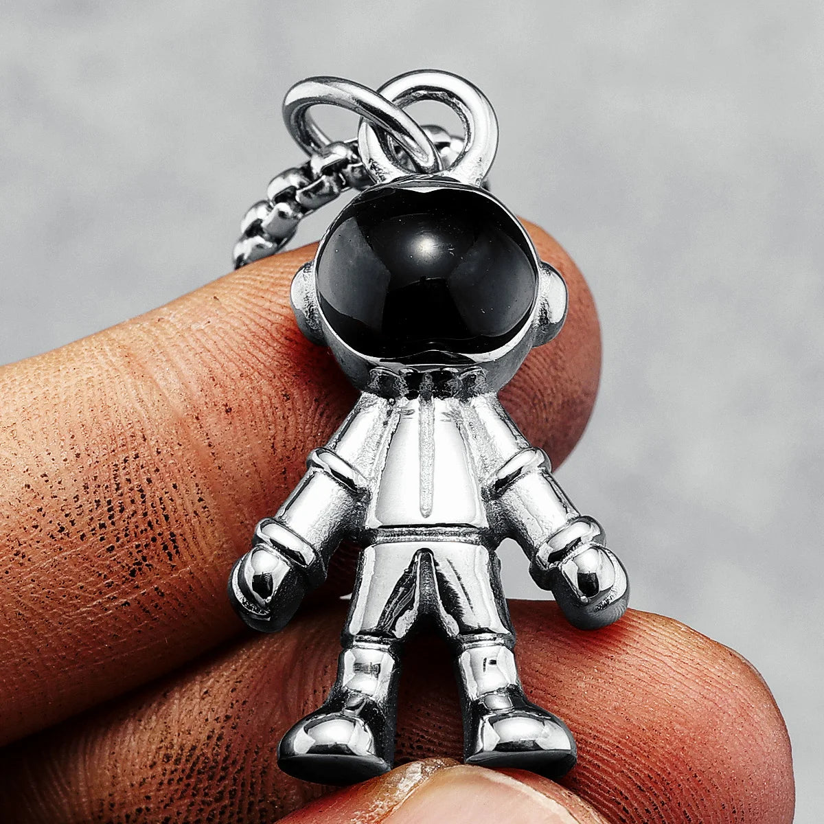 Simple Astronaut Necklaces Stainless Steel Men Trendy Hip Hop Rap Pendant Chain Party for Friend Male Jewelry Gift Dropshipping