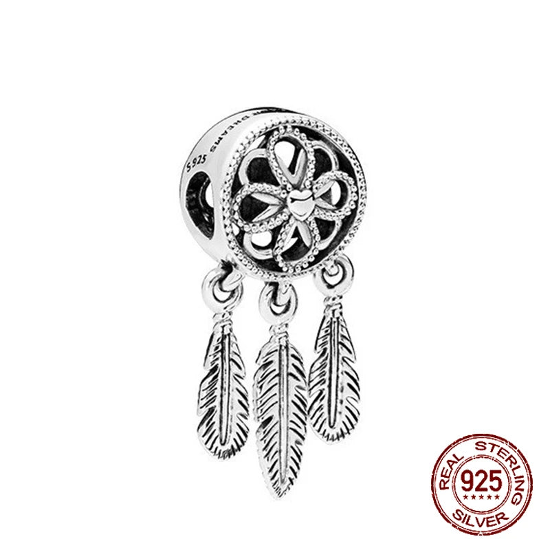 Hot Sale 100% 925 Sterling Silver Charm Flower Butterfly Bead Fit Original Pandora Charms Bangles Making For Women DIY Jewelry