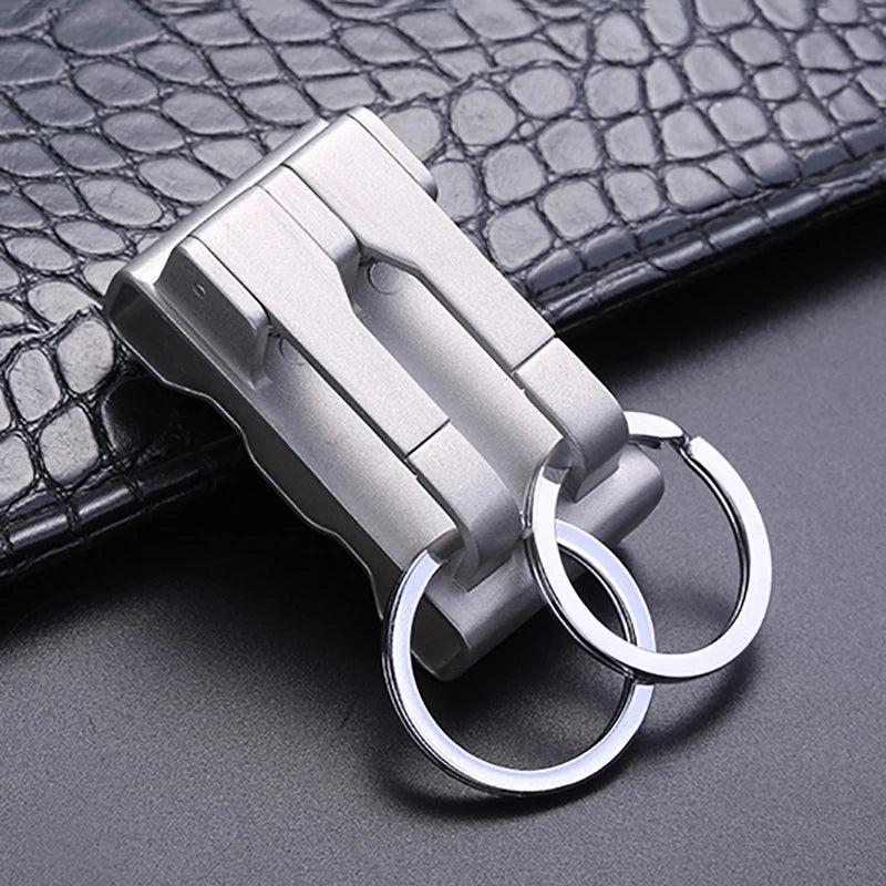 Luxury Key Chain Stainless Steel Men Waist Belt Car Keychain Hanging for Key Ring Holder Jewelry Husband Male Gift Dropshipping