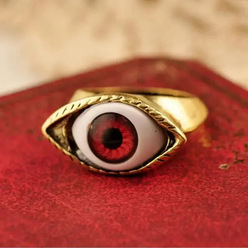 Punk Eyeball Rings for Men Women Unisex Evil Eye Vintage Halloween Jewelry Wholesale Exaggerated Gothic Rings Gift Кольца