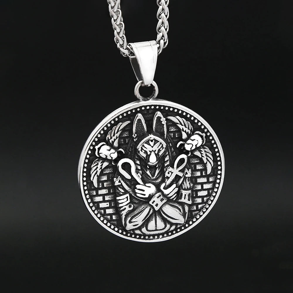 New Design Stainless Steel Anubis Pendant Necklace Vintage Fashion Egyptian Amulet Necklaces For Men Women Mythology Jewelry