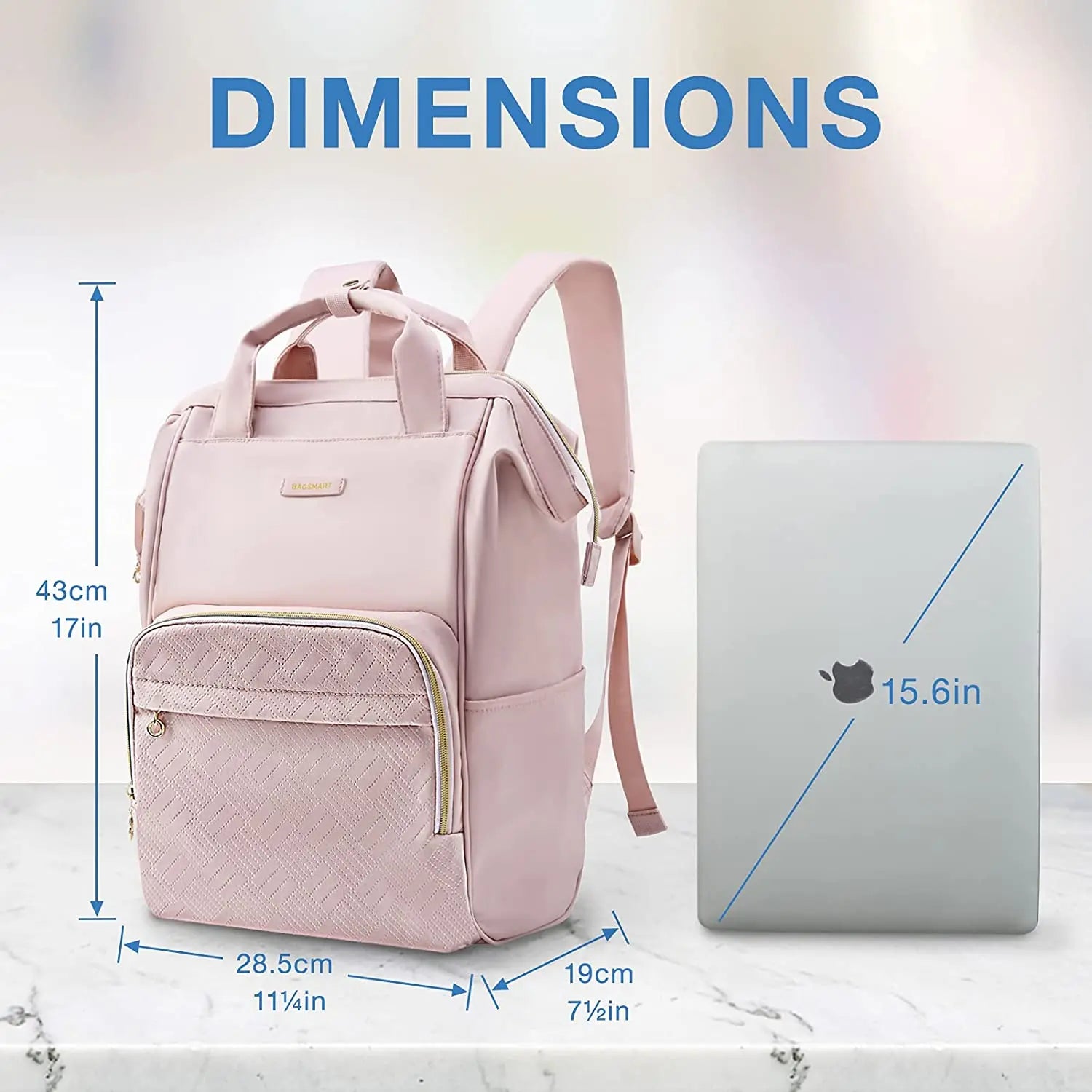 BAGSMART 50L School Bags for Girls 14-15.6inch Laptop Backpack for Women Travel Business Backpacks Cute College Schoolbag