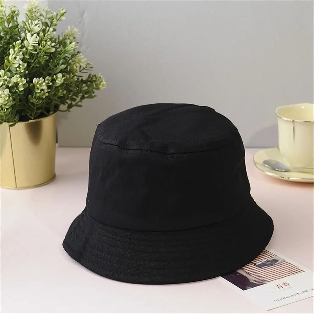 Chapeau de seau pliable d'été en coton unisexe pour femmes, chapeau de protection solaire d'extérieur, casquette de chasse de pêche de couleur pure, chapeau de bassin pour hommes, casquette de plage