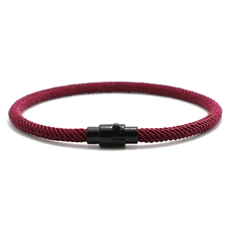 New In Men Bracelet Rope Minimalist Micro Magentic Braclet Homme Matching Cord Boyfriend Festival Accessories Pulseras Hombre