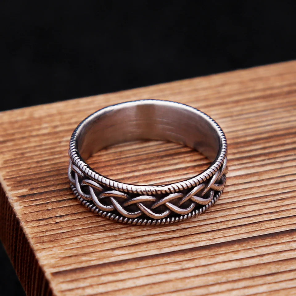 Vintage Viking Celtic Knot Ring For Men Women 316L Stainless Steel Punk Fashion Nordic Amulet Rings Simple Jewelry Dropshipping