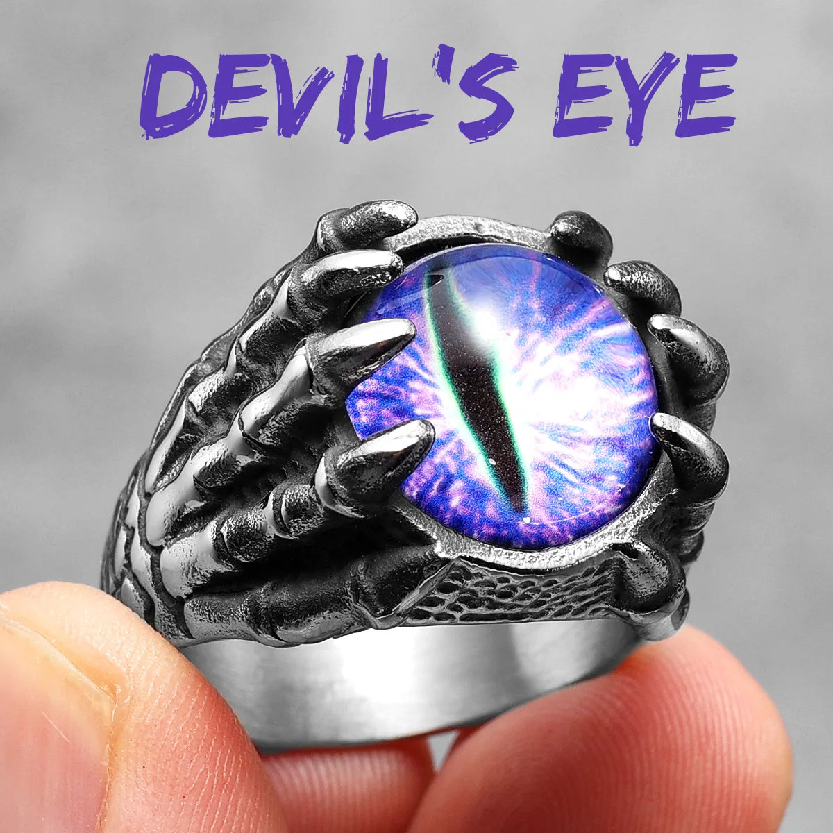 Devil Eye Men Ring 316L Stainless Steel Skull Rings Punk Rock Gothic Domineering Rider Creativity Fashion Jewelry Gift Wholesale