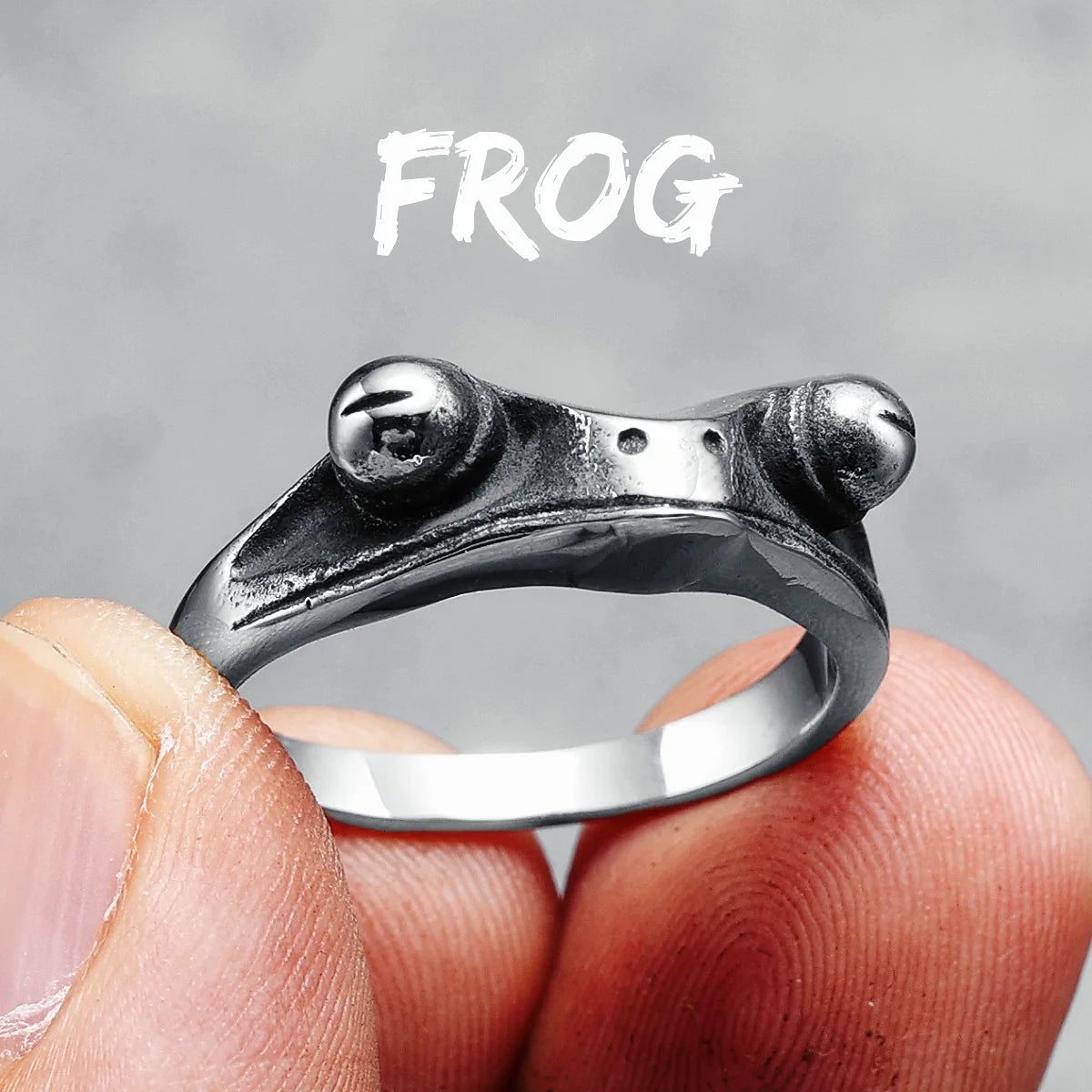 Einfacher Frosch schmaler Ring 316L Edelstahl Männer Retro Punk Ringe Rock für Biker Männlich Freund Schmuck Bestes Geschenk Dropshipping