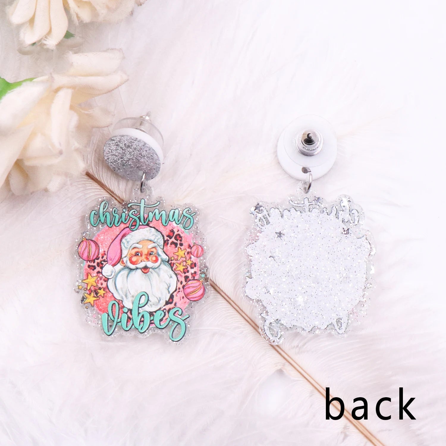 1pair New product CN Drop santa TRENDY christmas Acrylic earrings Jewelry for women