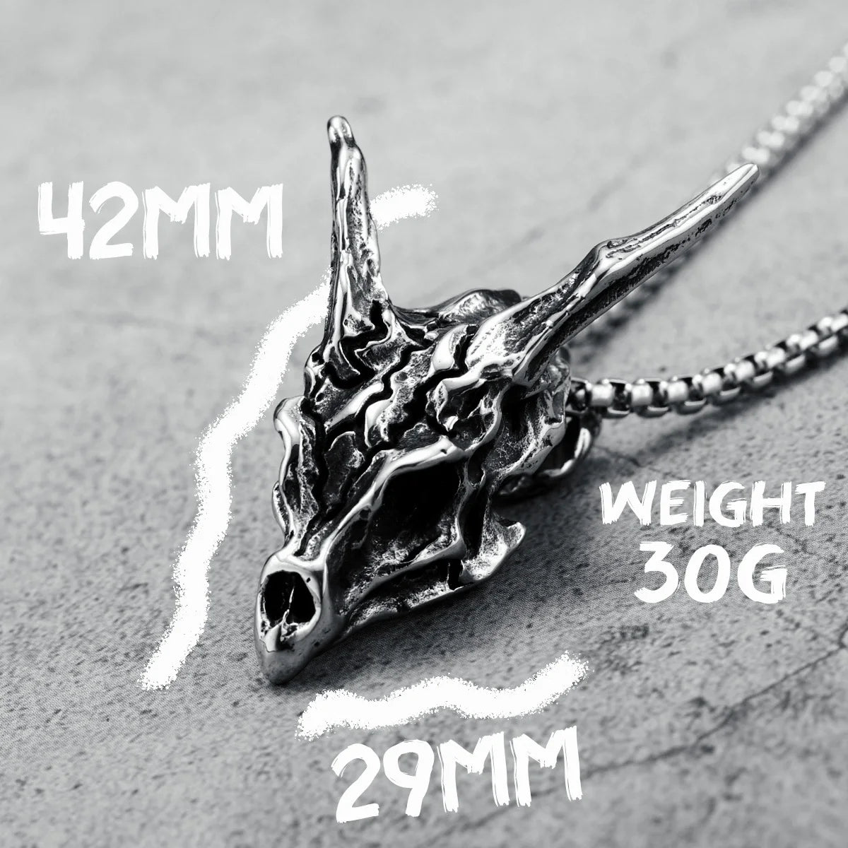 Collier avec pendentif en forme de crâne de dragon en acier inoxydable 316L, style rétro, squelette de dinosaure, chaîne rock punk pour homme, bijoux pour ami, meilleur cadeau