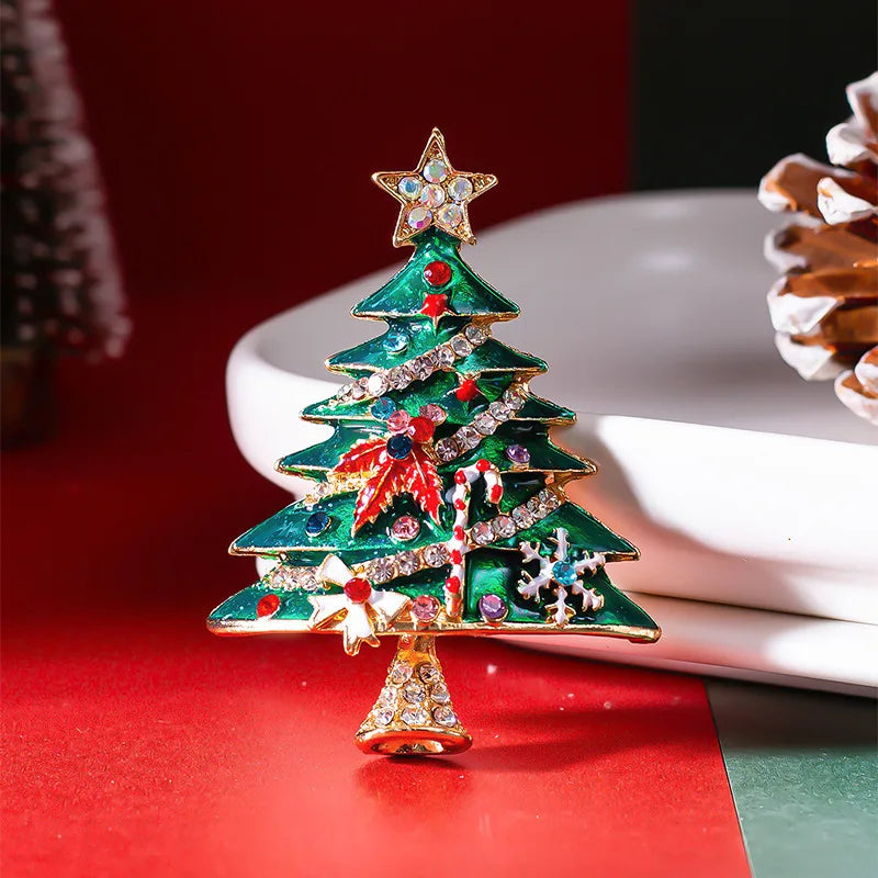 Broche de esmalte de Navidad / Corona en forma de árbol de Navidad