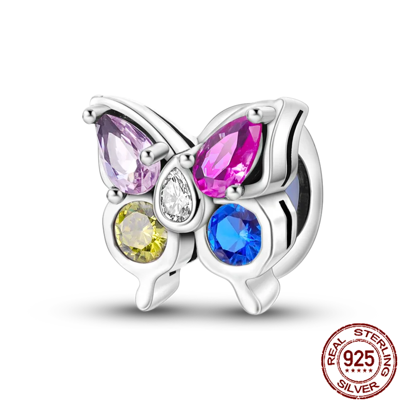 Hot Sale 100% 925 Sterling Silver Charm Flower Butterfly Bead Fit Original Pandora Charms Bangles Making For Women DIY Jewelry