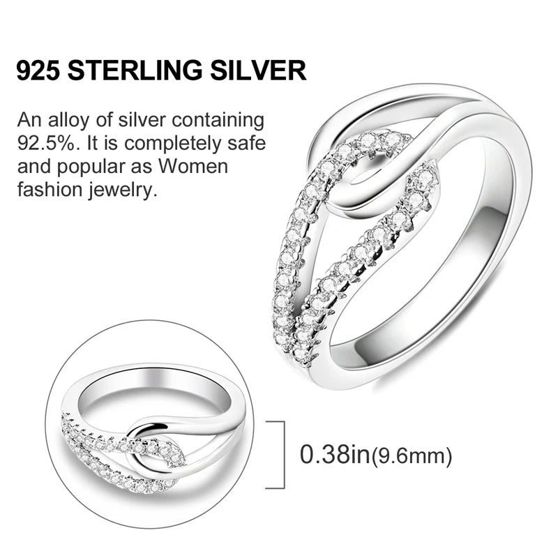 925 Sterling Silver Rings Original Design Blue Zircon Star Moon Finger Rings For Women High Quality Wedding Jewelry Gift