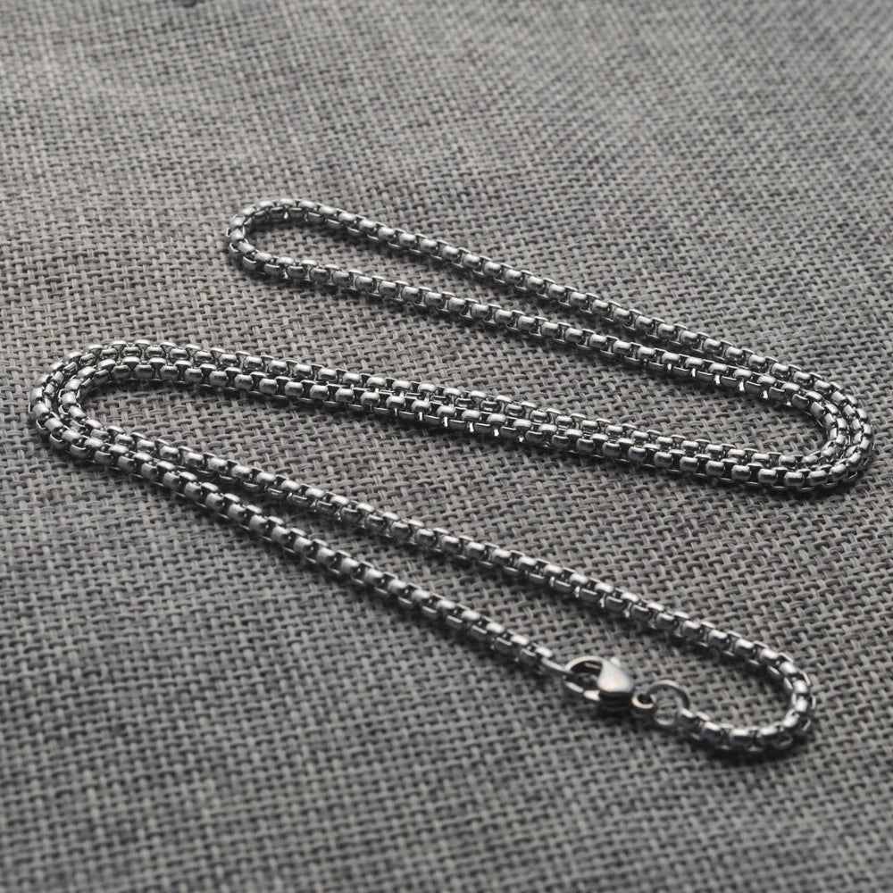 Collier chaîne en acier inoxydable pour hommes et femmes, style punk rock, simple, chaîne à maillons, ras du cou, vintage, tendance, métal solide, vente en gros