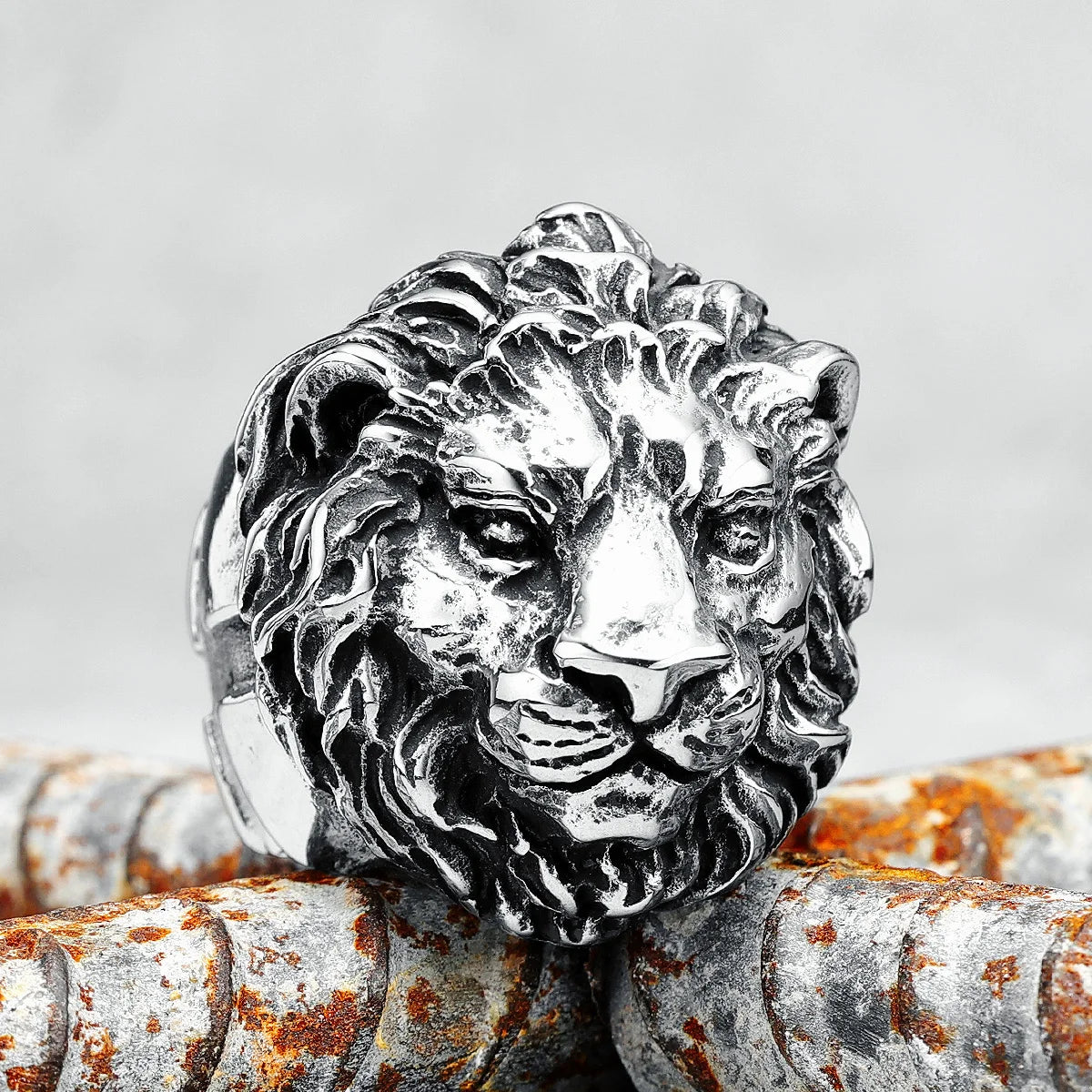 Lion Ring 316L Stainless Steel Men Rings King of Forest Rock Party for Biker Rider Male Boyfriend Jewelry Best Gift Dropshipping