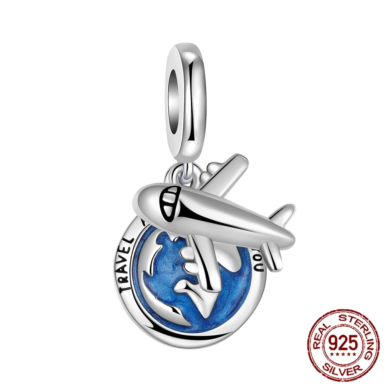 Blue Hot Air Balloon 925 Sterling silver Pendant Fine Jewelry Princess Dress Charm fit original Pandora bracelet Women Gift