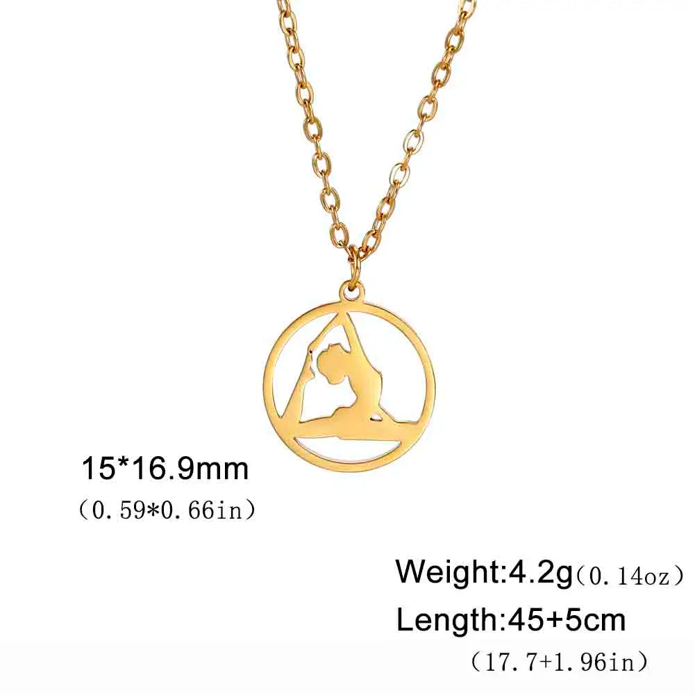 Colliers à pendentifs pour femmes et filles, bijoux tendance pour gymnastique, sport, yoga, danse, ras du cou, cadeau de fête, vente en gros