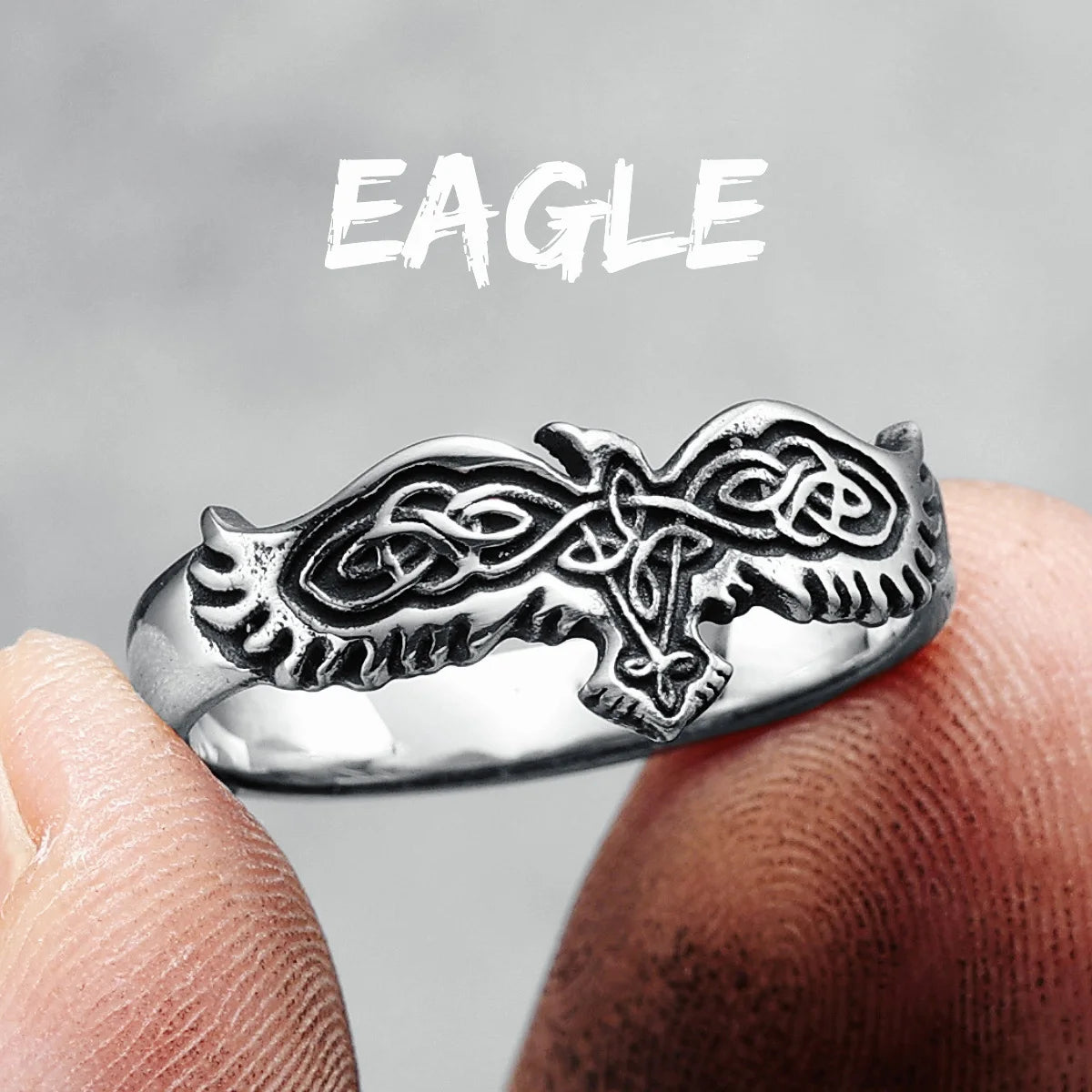 Simple Eagle Totem Ring 316L Stainless Steel Men Retro Punk Narrow Rings Rock for Biker Male Friend Jewelry Best Gift Wholesale