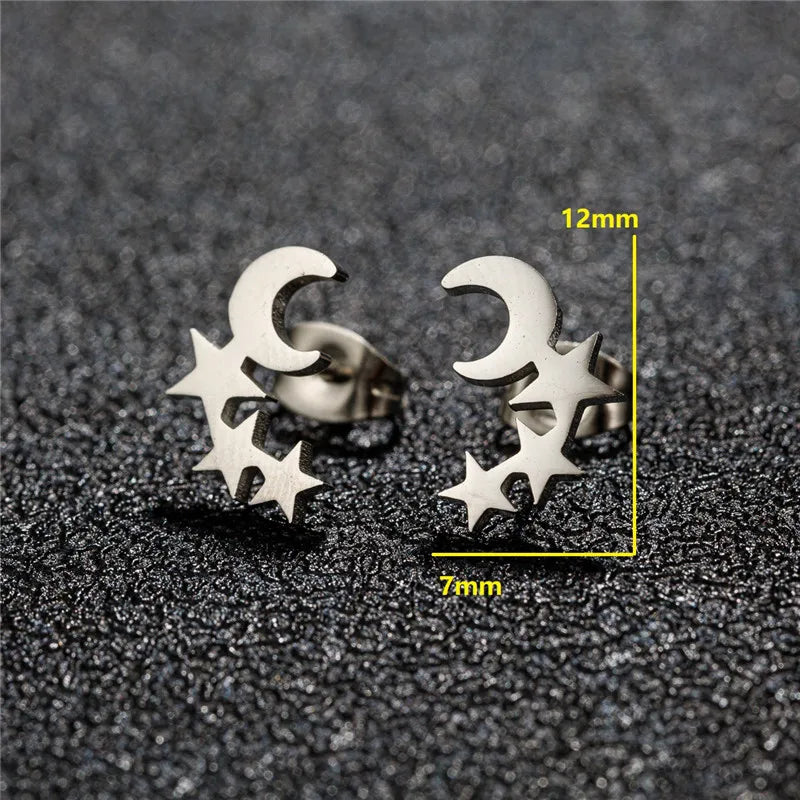 Cartoon Stainless Steel Stud Earrings Gingerbread Man Deer Spider Ghost Earings for Women Christmas Piercing Jewelry 2024