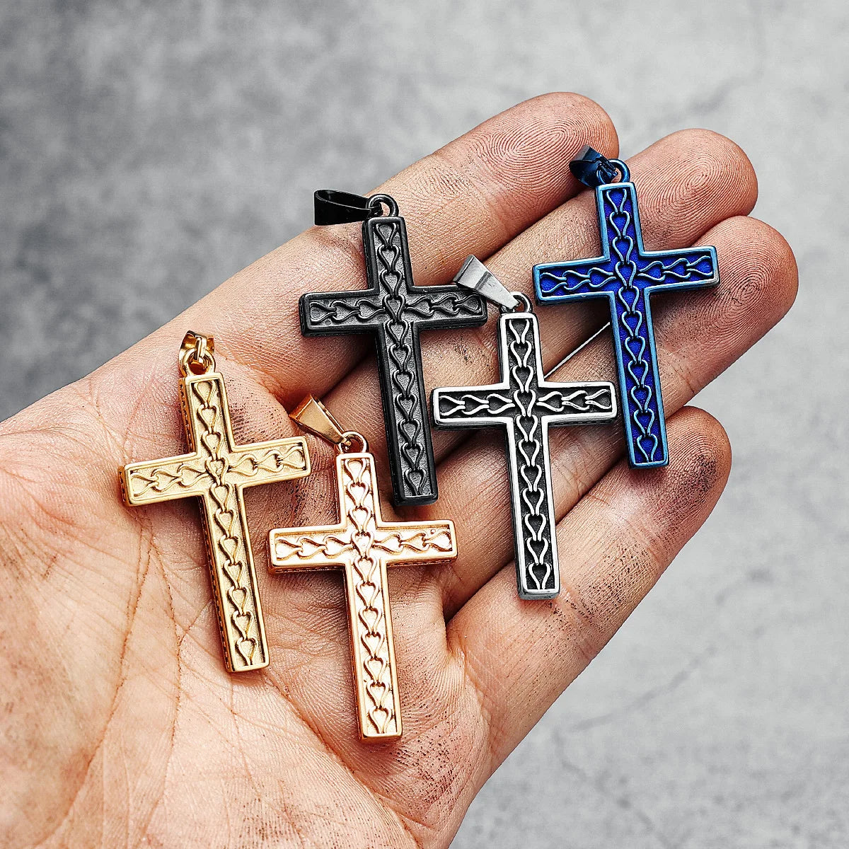 Einfache Kreuz Anhänger Männer 316L Edelstahl Halskette Link Kette Religion Hip Hop Rap für Freund Schmuck Beste Geschenk Dropshipping