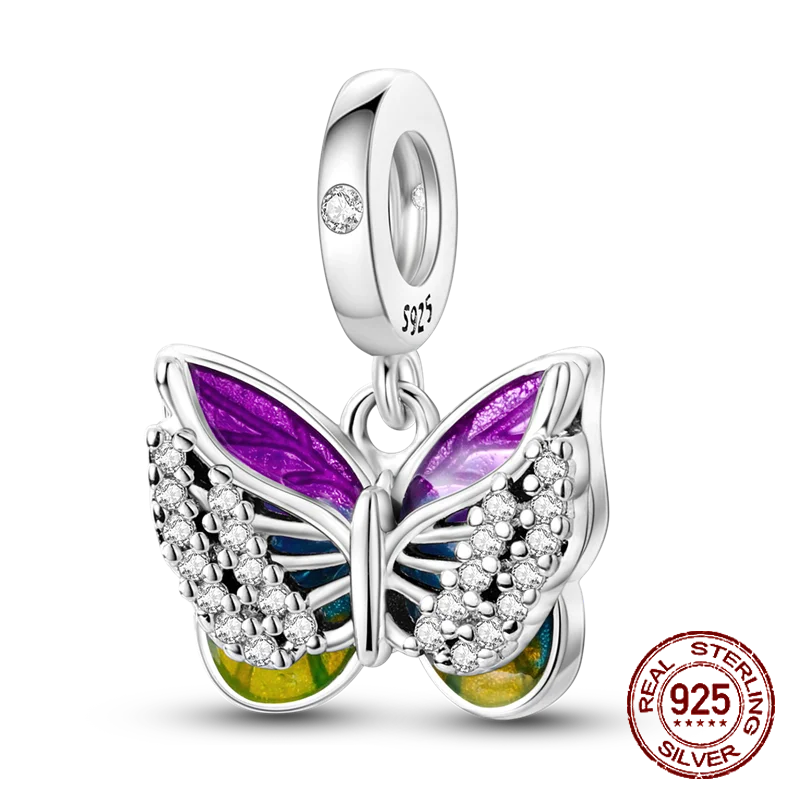 Butterfly Flower Animal Beads Fit Pandora Original bracelet charms Silver 925 Necklace pendientes mujer for Women Jewelry making