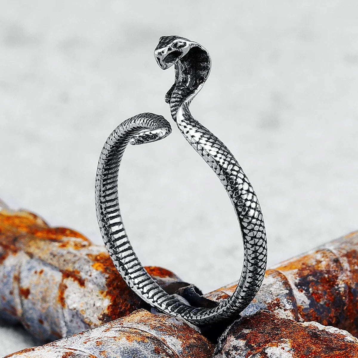 Realistischer Schlangenring, schlicht, hochwertig, trendig, 316L Edelstahl für Freunde, Paar, Schmuck, Unisex, einzigartiges Geschenk, Großhandel