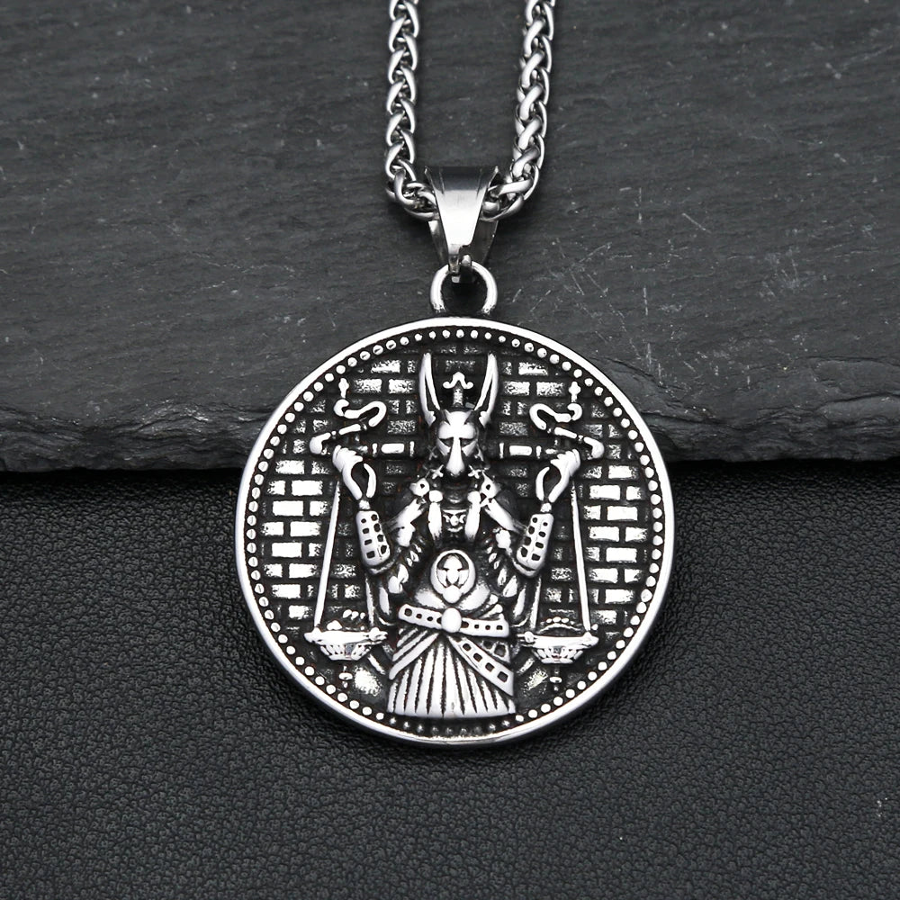 Vintage Mythology God Anubis Pendant Necklace For Men Women 316L Stainless Steel Egyptian Pharaoh Amulet Jewelry Gifts Wholesale