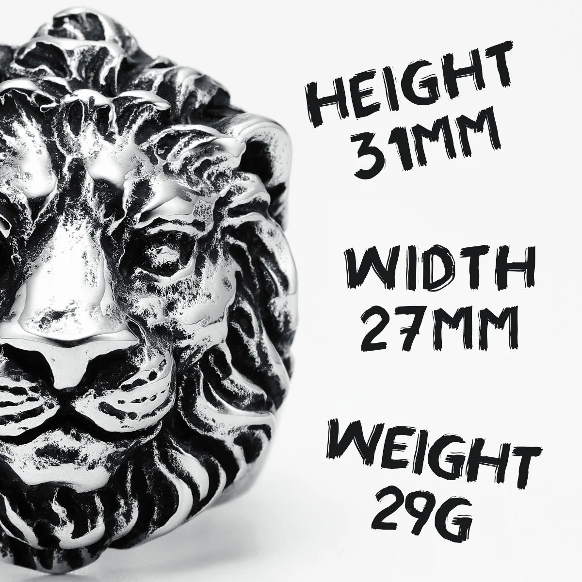 Lion Ring 316L Stainless Steel Men Rings King of Forest Rock Party for Biker Rider Male Boyfriend Jewelry Best Gift Dropshipping