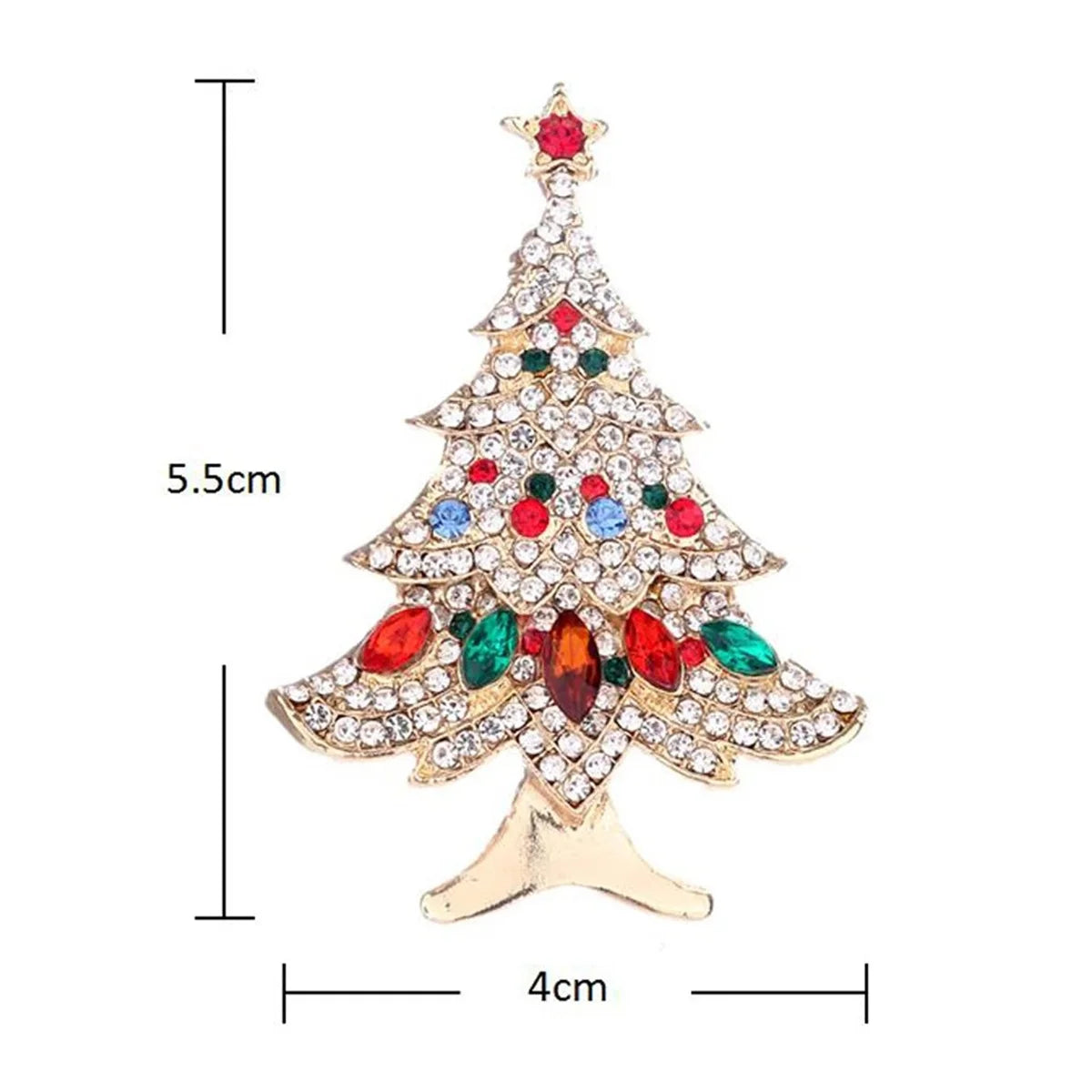 Luxury Exquisite Rhinestone Christmas Brooches Christmas Tree Enamel Brooch Pins for Women Fashion Jewelry New Year Party Gifts