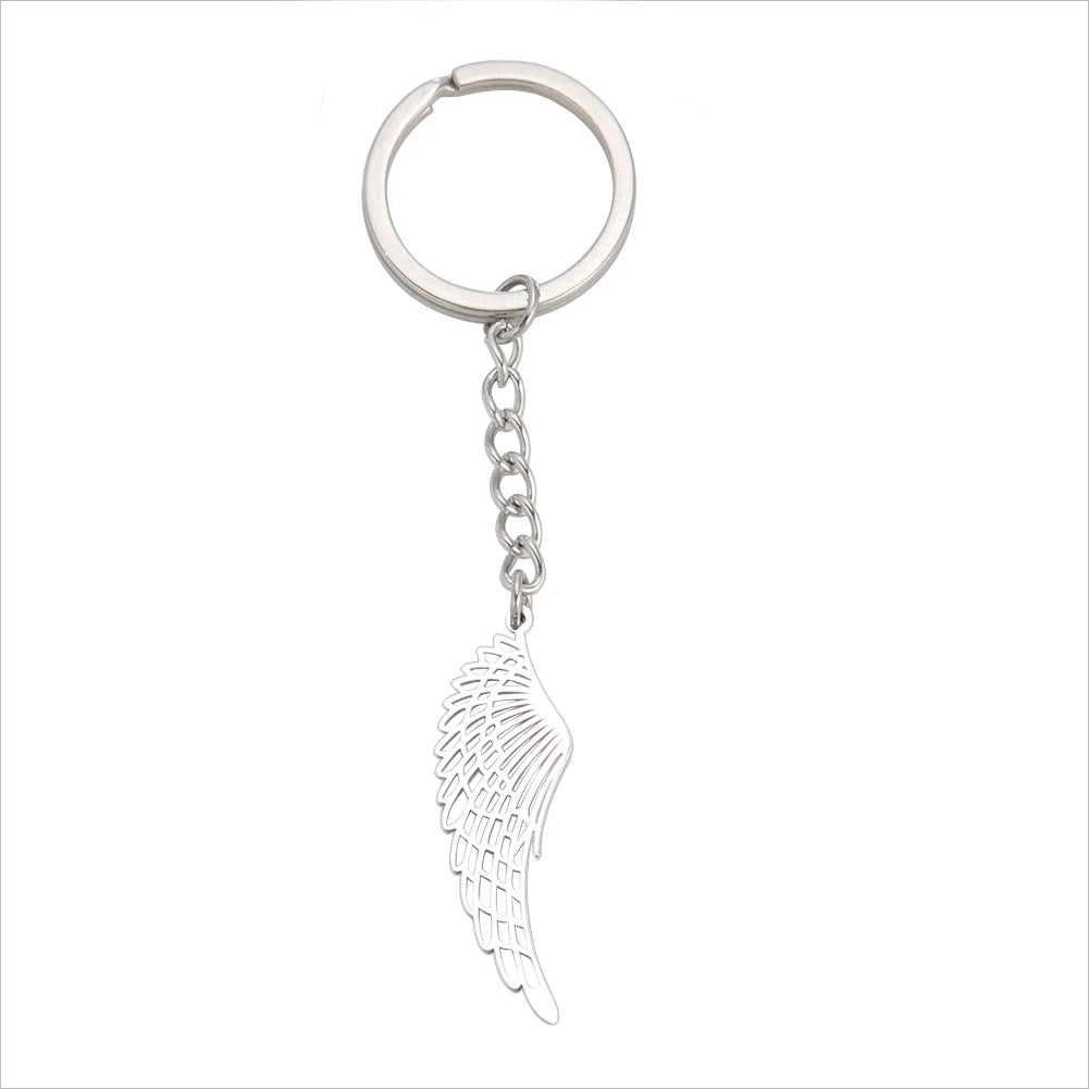 Dreamtimes Angel Wings Key Chain Ring Love Cute Bag Anime of Freedom Feather Women Car Keychains Keyrings Fashion  Jewelry