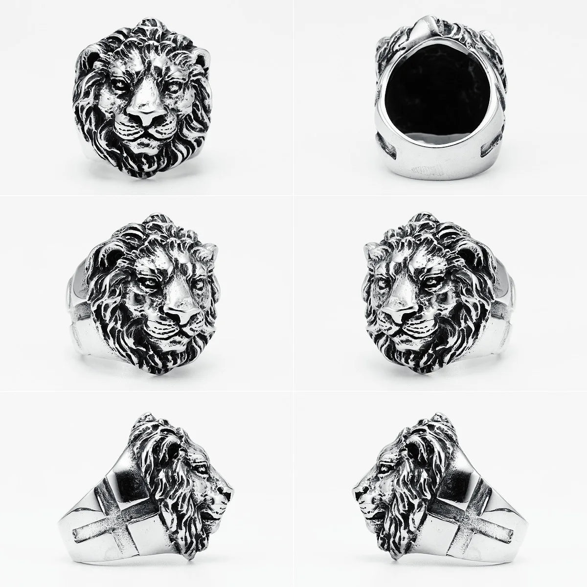 Lion Ring 316L Stainless Steel Men Rings King of Forest Rock Party for Biker Rider Male Boyfriend Jewelry Best Gift Dropshipping