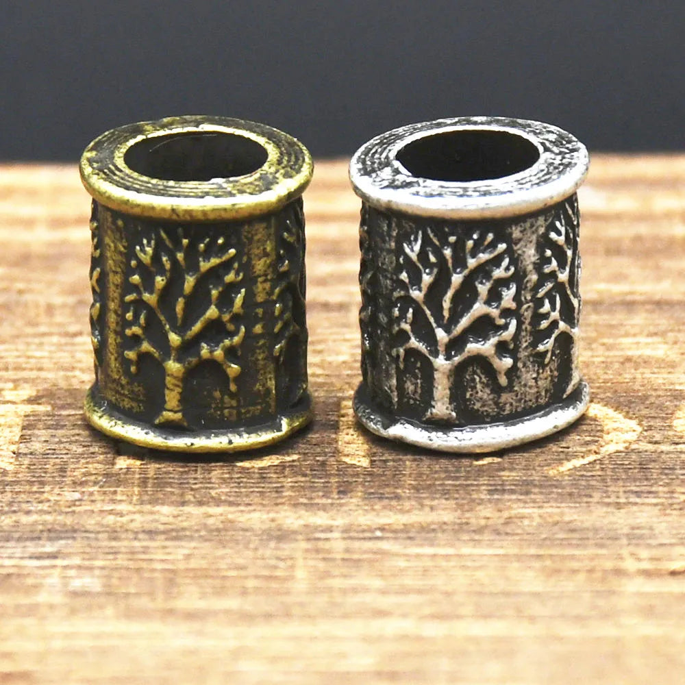 1pcs Tree Of Life Norse Runes Accessories Metal Bead Viking Jewelry 6mm/8mm Hair Beads For Braids Beard Bracelet Making Supplies