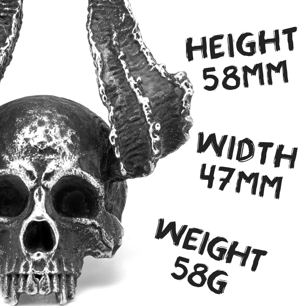 Demon Skull Men Ring 316L Stainless Steel Hell Fiend Rock Devil Horn Punk Party for Biker Rider Male Boyfriend Jewelry Best Gift