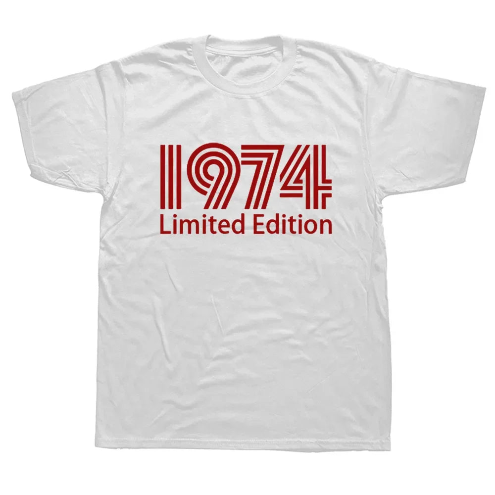 Lustiges T-Shirt zum 48. Geburtstag im Jahr 1974 in limitierter Auflage, Grafik, für Herren, Sommerstil, Mode, kurze Ärmel, Streetwear-T-Shirts