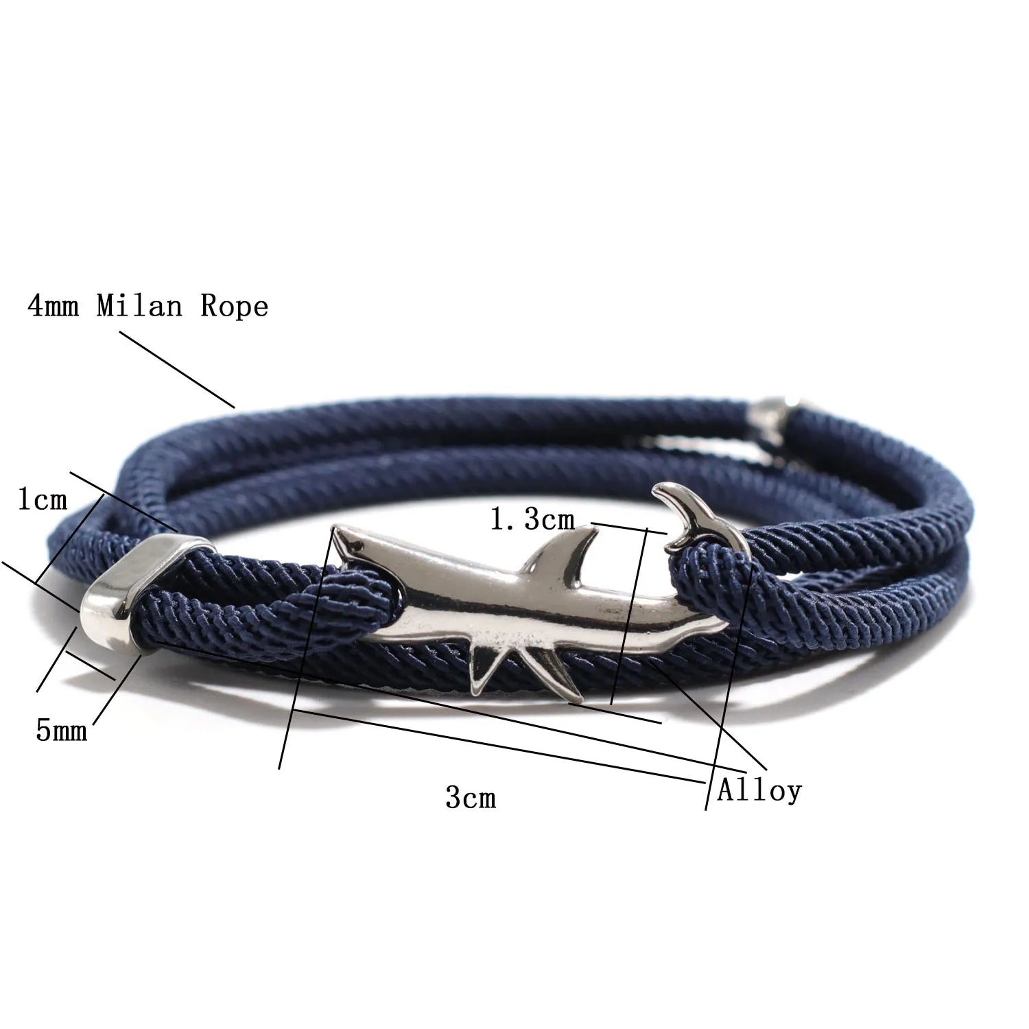 Sea Animal Shark Bracelet Men Women Multilayer Adjustable Survival Braclet Beach Jewelry Gift For Lover Good Luck Red Braslet