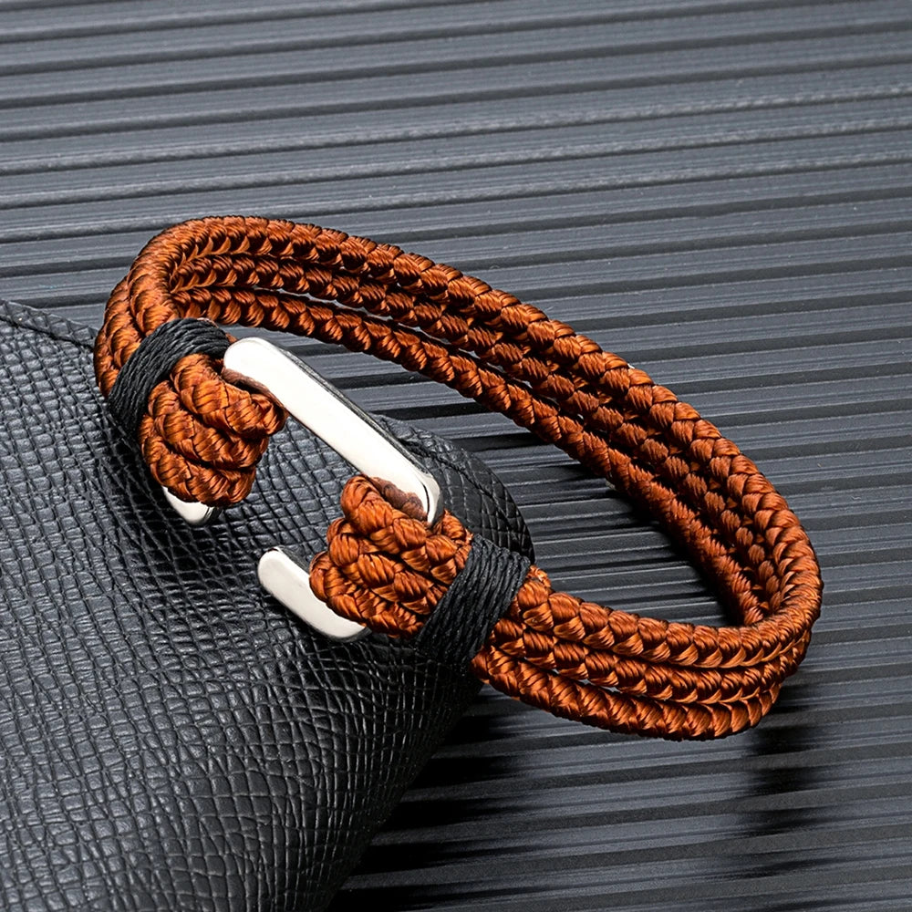 MKENDN High Quality C Clasp Shackle Bracelets Men Women 3mm Keel Rope Bracelet Campaing Sport Hooks Outdoor Style