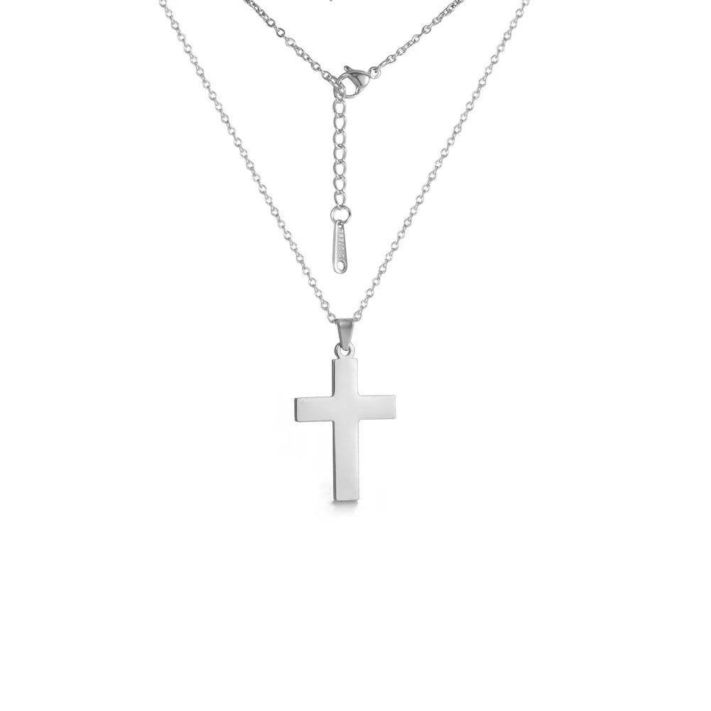 Fashion Harajuku Vintage Cross Drop Long Chain Necklace for Men and Women Personality Party Hip Hop Punk streetwear Jewelry Gift