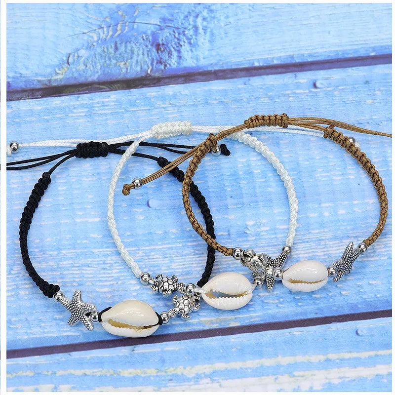 Bohemian Natural Shell Conch Imitation Pearl Starfish Pendant Bracelet For Women Fashion Beach Bracelets Birthday Jewelry Gifts