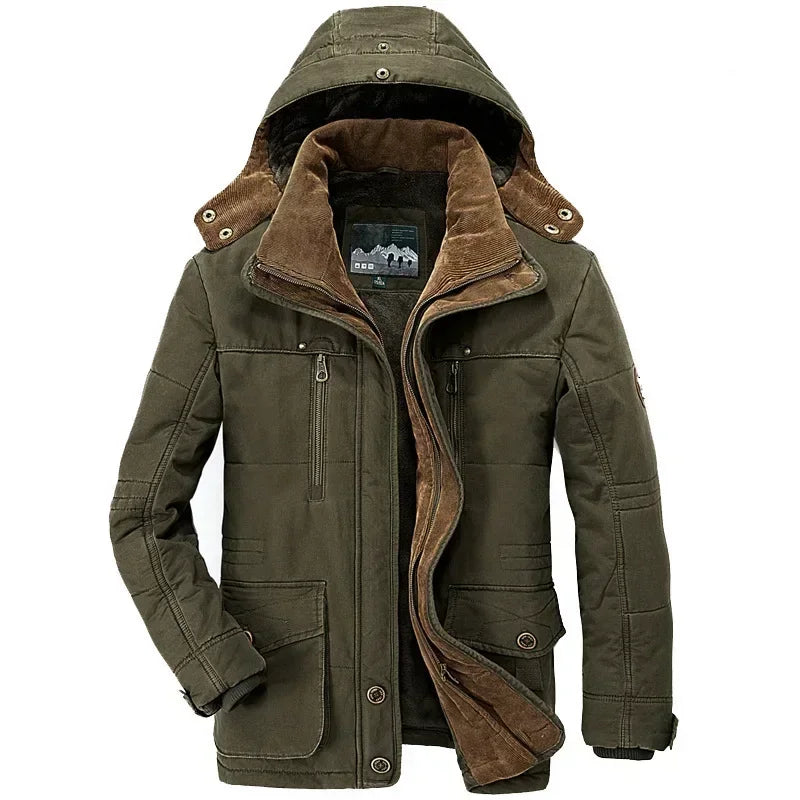 Winter Mens Long Down Jacket Good Quality Hooded Thicked Warm Parkas 7XL Male Fit Multi-pocket Casual Cargo Jackets Men Clothing