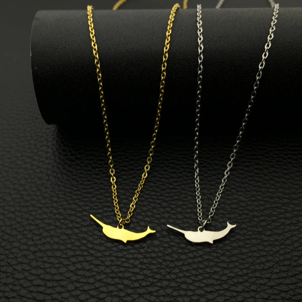 Cute Narwhal Stainless Steel Necklace Fashion Jewelry for Men and Women Drop Shipping YP7579