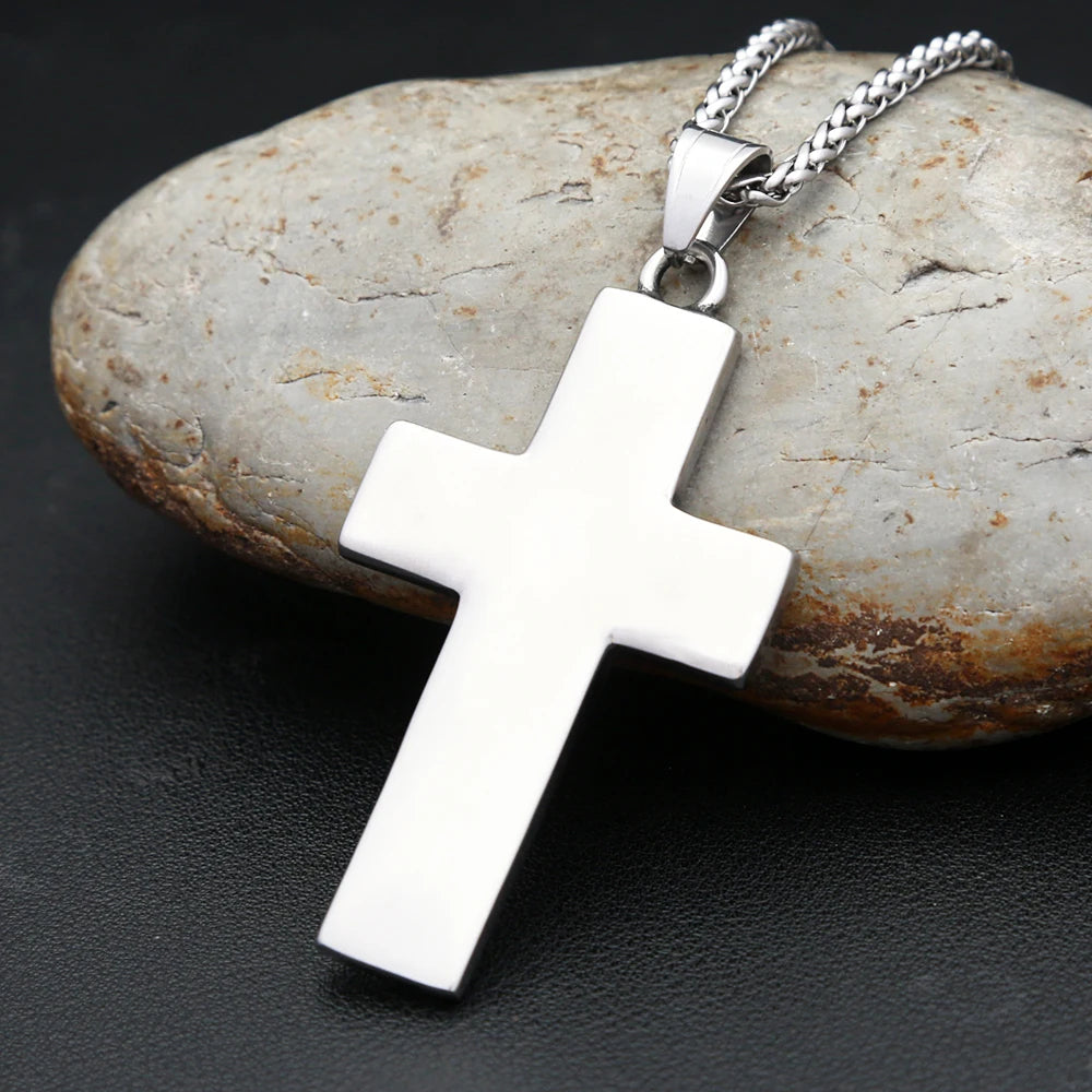 New Vintage Stainless Steel Jesus Savior Cross Pendant Necklaces For Men Women Fashion Lucky Amulet Jewelry Gifts Dropshipping