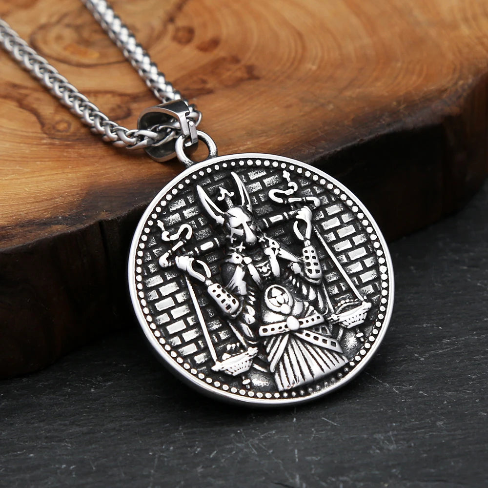 Vintage Mythology God Anubis Pendant Necklace For Men Women 316L Stainless Steel Egyptian Pharaoh Amulet Jewelry Gifts Wholesale